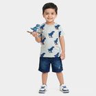 Boys Light Blue 100% Cotton Round Neck Solid Baba Suit, Light Blue, small