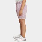 Girls' Lilac Regular Fit Heart Print Ruffle Bloomer, लाइलेक, small
