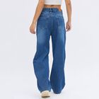 Women's Stonewashed Blue Wide Leg High-Rise Jeans, Mid Blue, small image number null