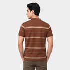Men's Brown Polo Neck Solid Polo T-Shirt, भूरा, small