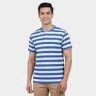 Men's Light Blue Henley Neck Casual T-Shirt, Light Blue, small