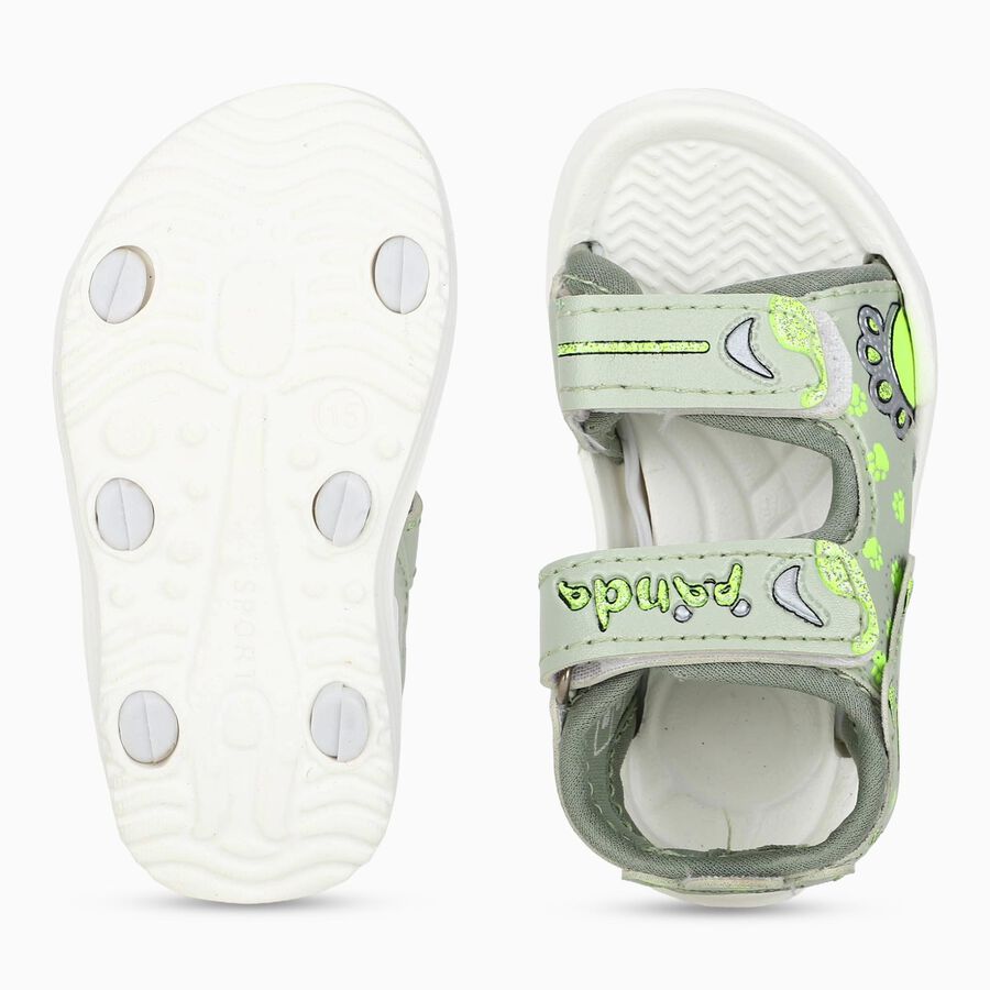 Boys' Green Velcro Strappy Sandals, Green, large