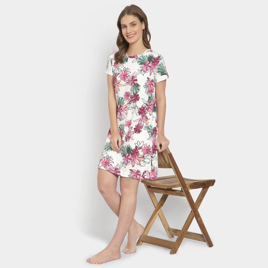 All Over Print Knee Length Women, White, large image number null