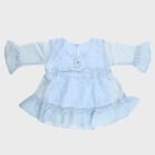 Girls Light Powder Blue Round Neck Romantic T-Shirt, Light Blue, small