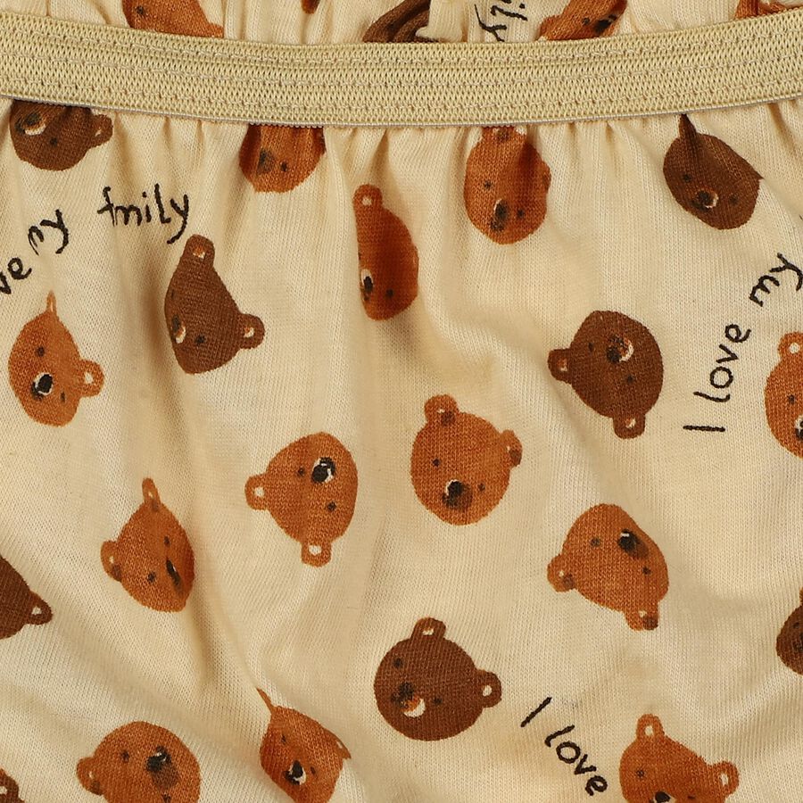 Infants Beige Regular Fit Printed Bloomer, गहरा पीला, large