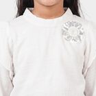 Girls White High Neck Regular Top, सफ़ेद, small
