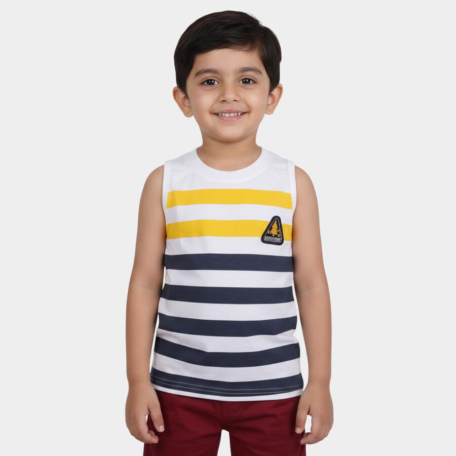 Boys Yellow Crew Neck Casual Boys T-Shirt, पीला, large