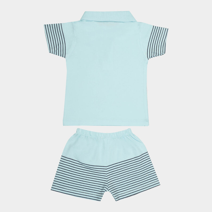 Infants Cotton Baba Suit, Light Blue, large image number null