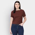 Ladies'  Crop  Top, Brown, small