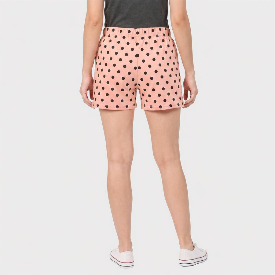 Women's Pink Regular Fit Polka Dot Shorts, गुलाबी, large