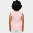 Girls' Peach Cotton Round Neck Casual Vest, पीच, small