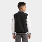 Boys Black Varsity Jacket, Black, small