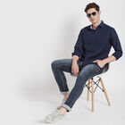Printed Casual Shirt, Navy Blue, small image number null