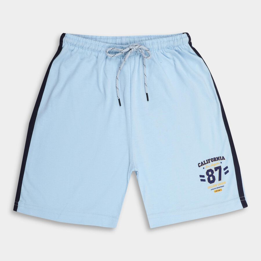 Boys' Light Blue Basic Bermuda Shorts, Light Blue, large image number null
