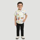 Boys Yellow Cotton Short Sleeves Collar Regular Fit Casual Shirt, Yellow, small