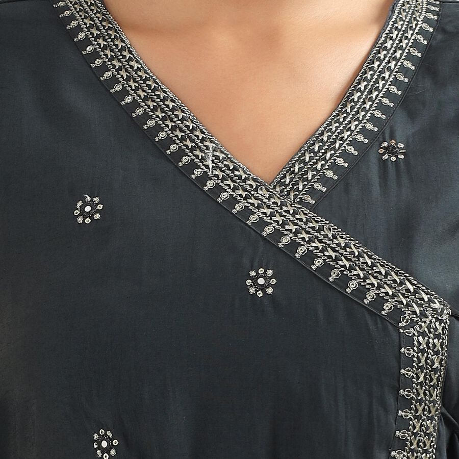Ladies' Ethnic Set, गहरा ग्रे, large image number null