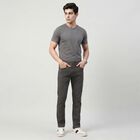 Men's Dark Grey Straight Fit Solid Jeans, Dark Grey, small