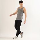 Men's Jet Black Regular Fit Sporty Track Pants, काला, small image number null