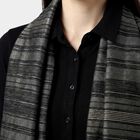 Women's Black Striped Dupatta, काला, small