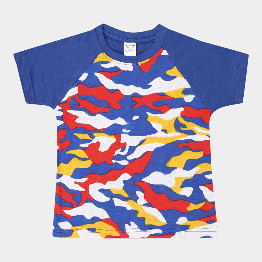 Boys All Over Print T-Shirt, Royal Blue, large image number null