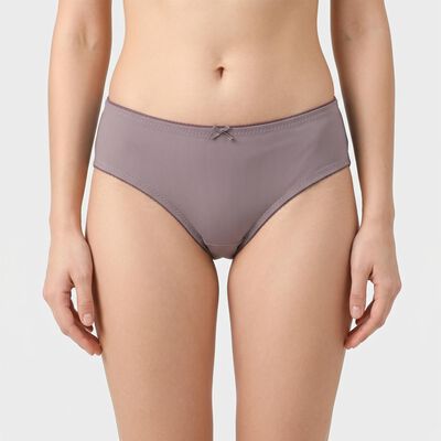 Women's Purple Regular Fit Ribbed Brief Panty