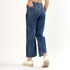 Women's Deep Indigo Wide-Leg Braided Jeans, हल्का नीला, small image number null