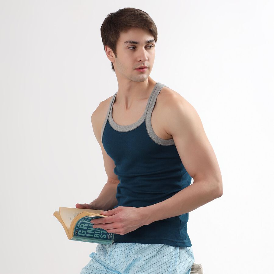 Men's 100% Cotton Gym T-Shirt, Teal Blue, large image number null