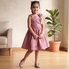 Girls' Pink A-Line Casual Frock, गुलाबी, small