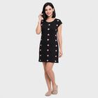 Women's Black Round Neck T-Shirt Style Nighty, Black, small