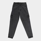 Boys' Grey Slim Fit Stretchable Jeans, Dark Grey, small
