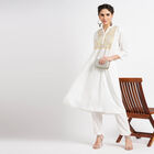 Embroidered Kurta, Off White, small image number null