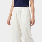 Women's White Regular Fit Solid Palazzos, White, small