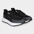 Men's Black Lace-Up Sneakers, Black, small