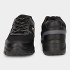 Men's Jet Black Lace-Up Sports Shoes, काला, small