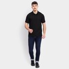 Men's Collared Half Sleeves T-Shirt , काला, small image number null