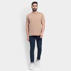 Men's Round Neck Half Sleeves T-Shirt, Beige, small image number null