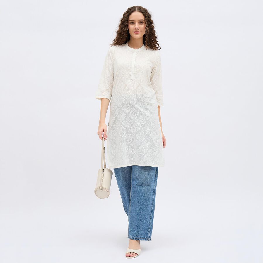 Ladies' Kurta, सफ़ेद, large image number null
