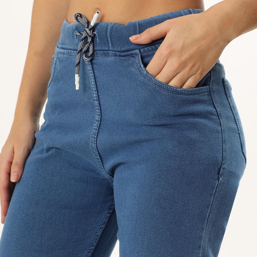 Ladies' Mid Rise Jeans, Mid Blue, large image number null