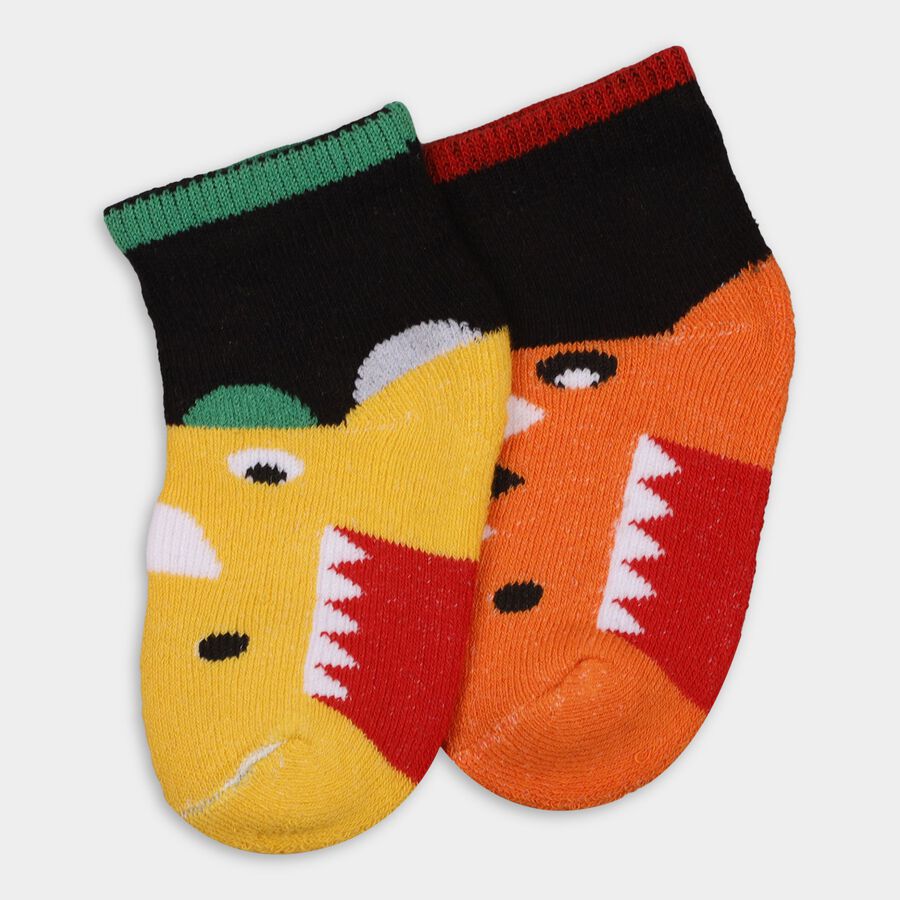 Infants Socks (Pack of 2), Black, large image number null