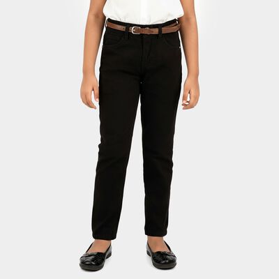 Girls' Brown Regular Fit Jeans