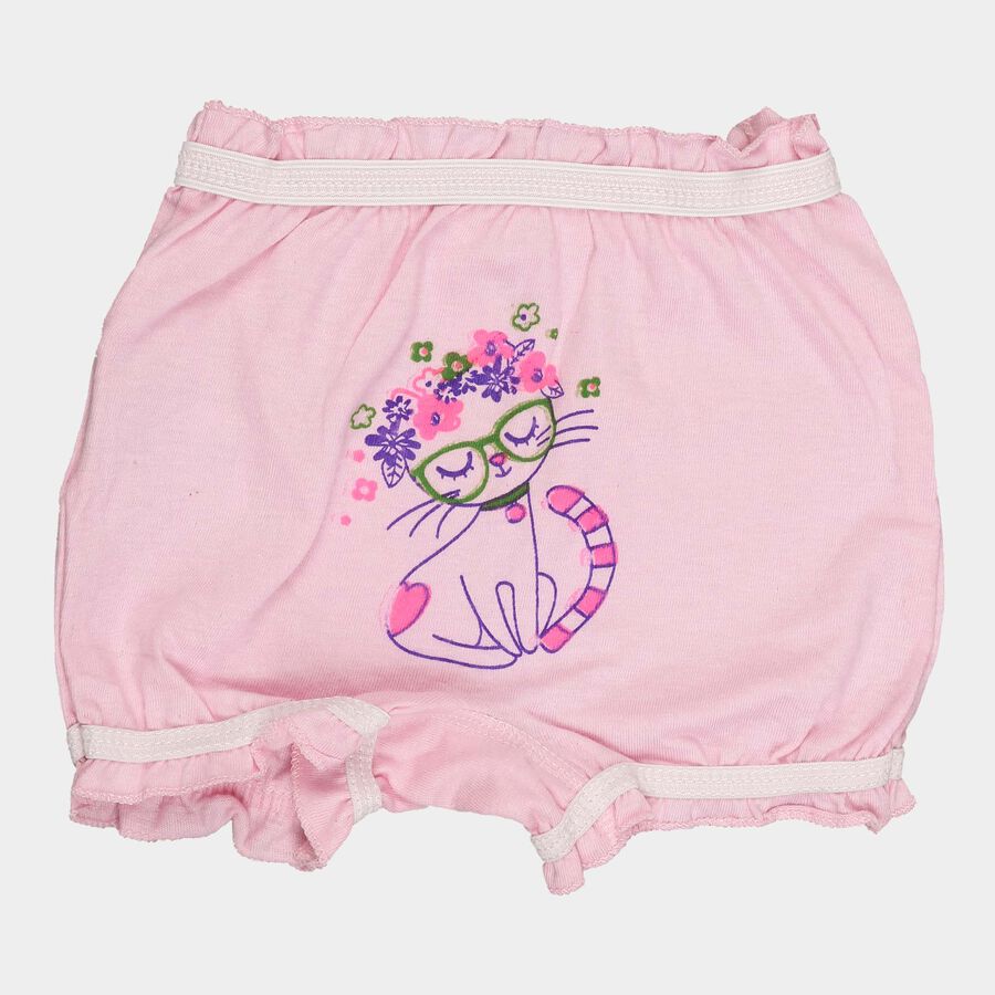 Girls Cotton Printed Bloomer, Light Pink, large image number null