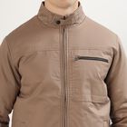 Men's Muted Beige High Neck Casual Jacket, Beige, small image number null
