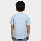 Infants Light Blue Mandarin Collar Regular Fit Shirt, हल्का नीला, small