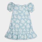 Girl's 100% Cotton Dress, Light Blue, small image number null