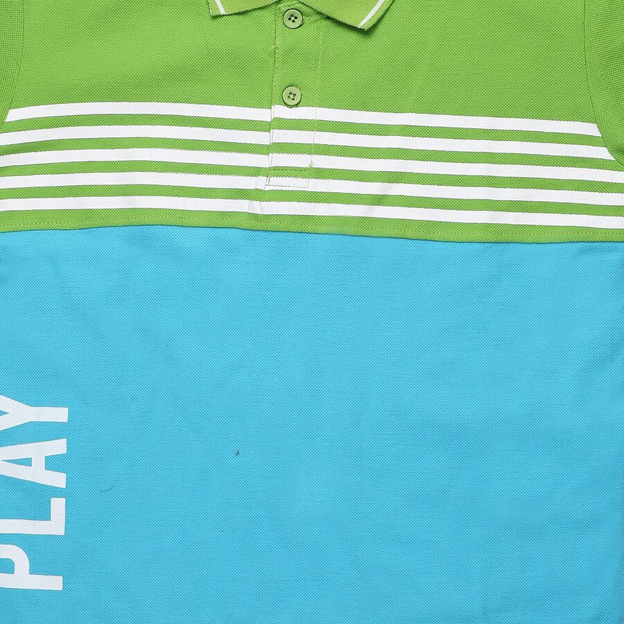 Boys' Light Green Cotton Round Neck Casual Half Sleeves T-Shirt, Light Green, large