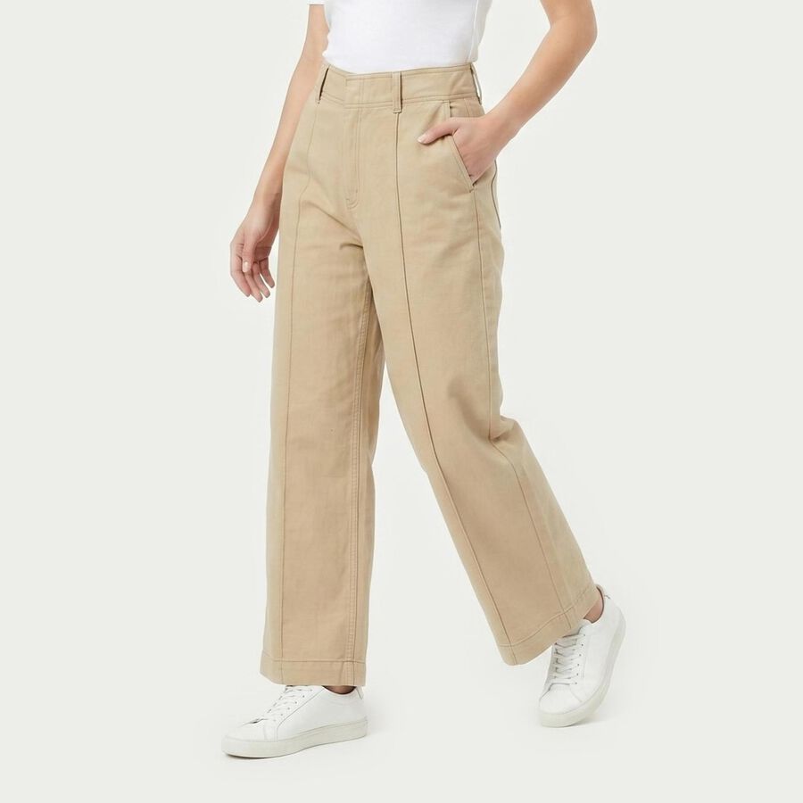 Women's Off White Wide Leg Seam Detail Jeans, Off White, large