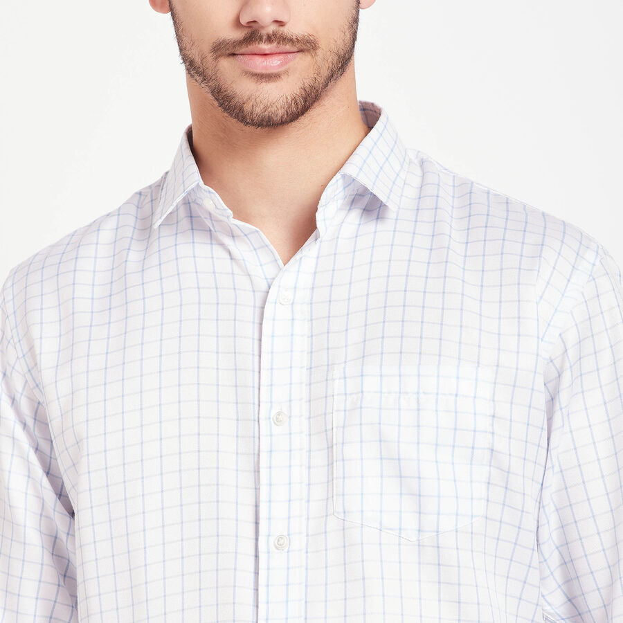 Checks Formal Shirt, White, large image number null