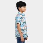 Boys Light Blue Cotton Collar Regular Fit Casual Shirt, Light Blue, small