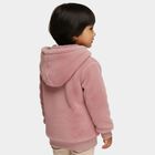 Girls' Soft Dusty Pink Hooded Casual Jacket, Pink, small image number null