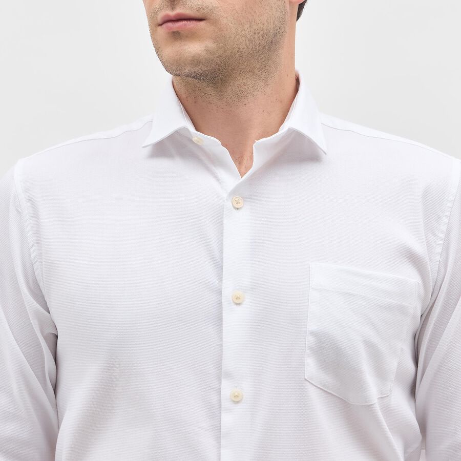 Men's Snow White Classic Formal Shirt, सफ़ेद, large image number null